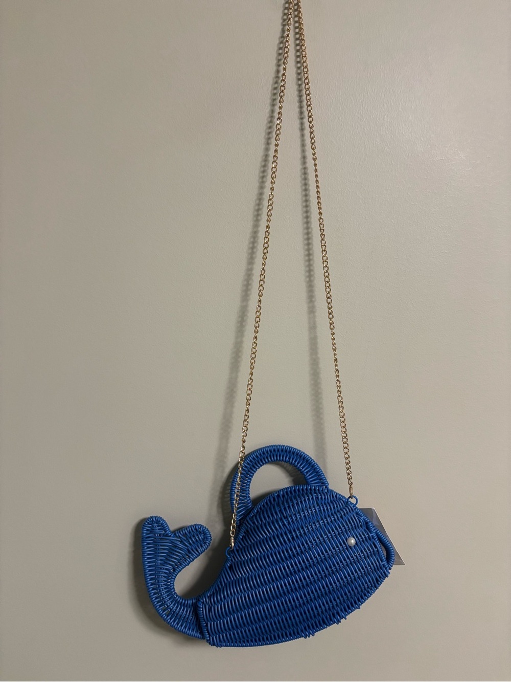 Tommy Bahama Blue Wicker Whale Crossbody Bag New Viral Beach Nautical Cruise